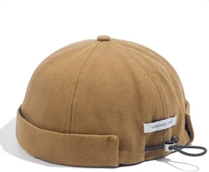 CLAPE Mens Denim Brimless Skullcap Sailor Cap Rolled Cuff Retro Beanie Hat Work Beanie Harbour Hat