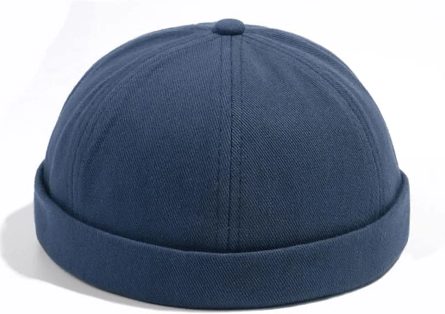 CLAPE Mens Denim Brimless Skullcap Sailor Cap Rolled Cuff Retro Beanie Hat Work Beanie Harbour Hat