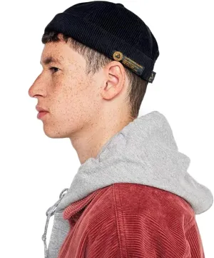 CLAPE Mens Denim Brimless Skullcap Sailor Cap Rolled Cuff Retro Beanie Hat Work Beanie Harbour Hat