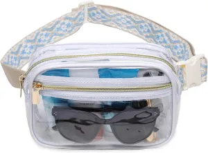 Clear Fanny Pack Stadium Approved，Bunnychill Clear Belt Bag Cross Body Bag for Women Men Transparent Waist Bag Crossbody Purse with Adjustable Belt for Sports, Beach, Events, Concerts, Festivals