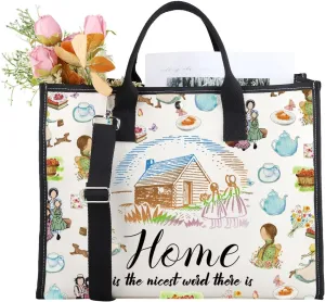 CMNIM Lauria TV Show Merch Lauria Quote Tote Bag Home Is The Nicest Word There Is Shoulder Bag 70S Farm Gift Lauria Fan Gift