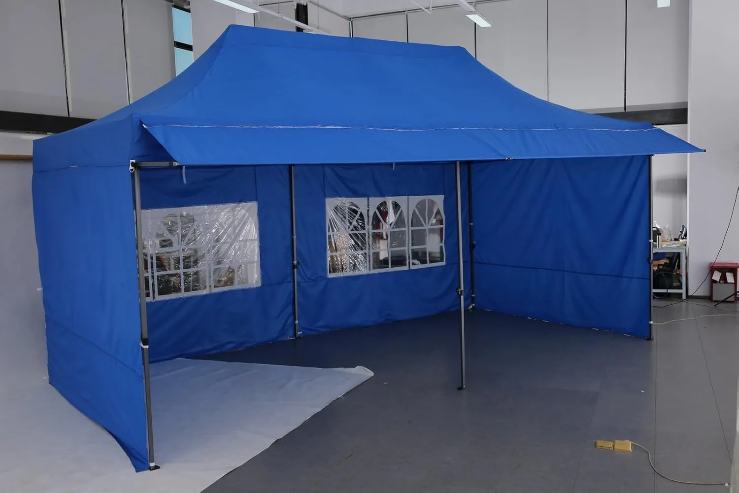COBIZI 10x20 Pop Up Canopy Tent with Awning,Heavy Duty Canopy UPF 50  All Season Wind Waterproof Commercial Outdoor Street Vendors Party Tents for Parties Canopy with Roller Bag(10 x 20 ft Gray)