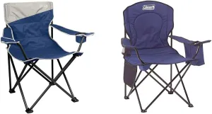 Coleman Oversized 600lb Camping Chair with Cooler Chair, 4-Can Pouch, Cup Holder