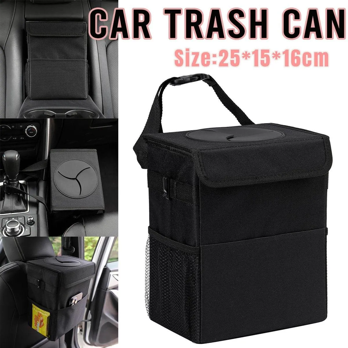 Collapsible Car Wastebasket Storage Box Portable Car Trash Bin for Vehicle Use