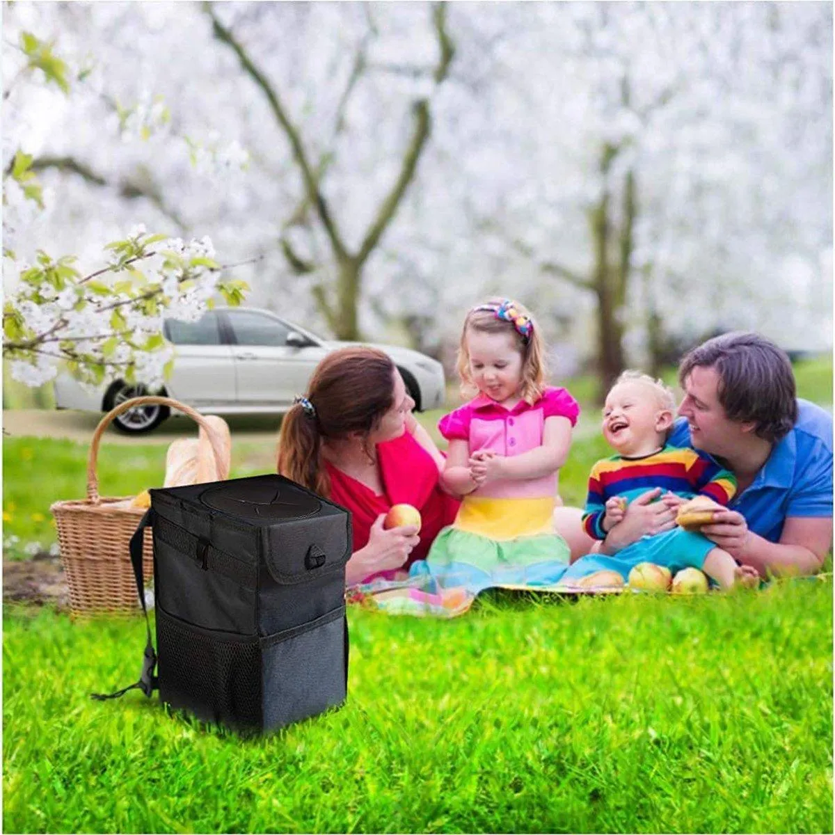 Collapsible Car Wastebasket Storage Box Portable Car Trash Bin for Vehicle Use