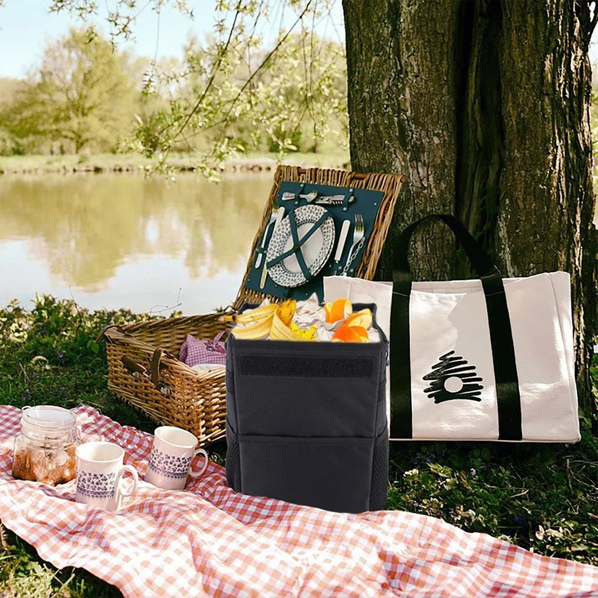Collapsible Car Wastebasket Storage Box Portable Car Trash Bin for Vehicle Use