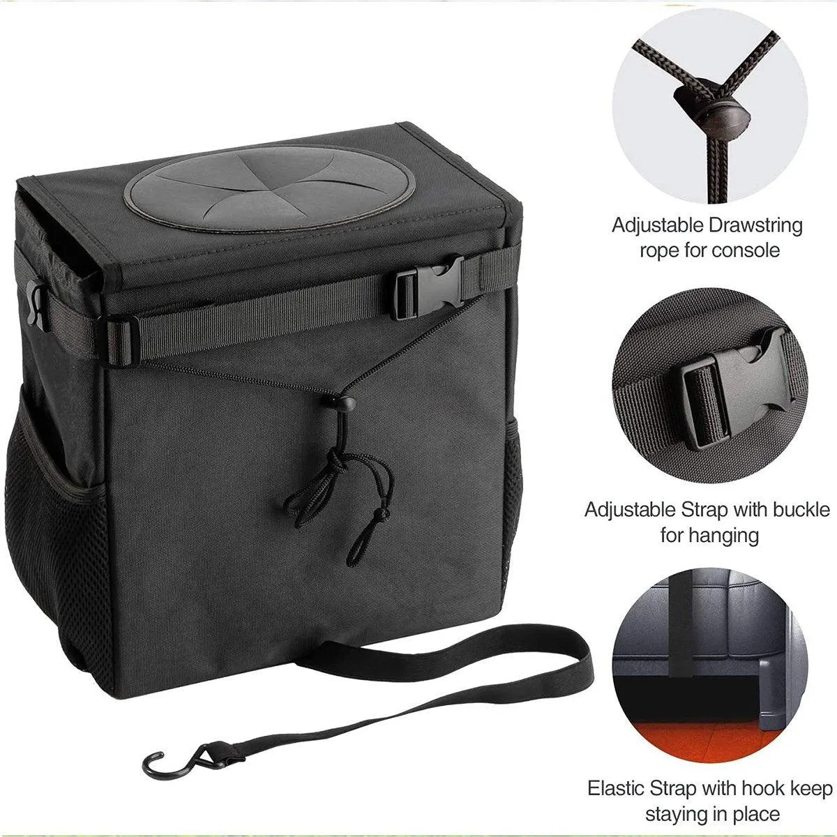 Collapsible Car Wastebasket Storage Box Portable Car Trash Bin for Vehicle Use