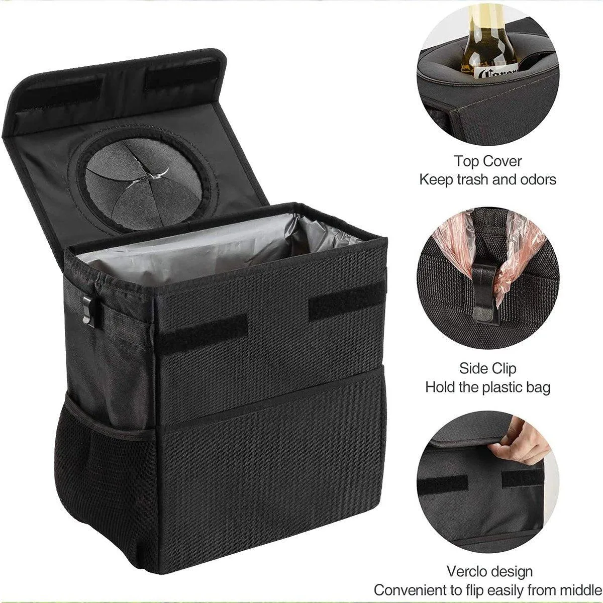Collapsible Car Wastebasket Storage Box Portable Car Trash Bin for Vehicle Use