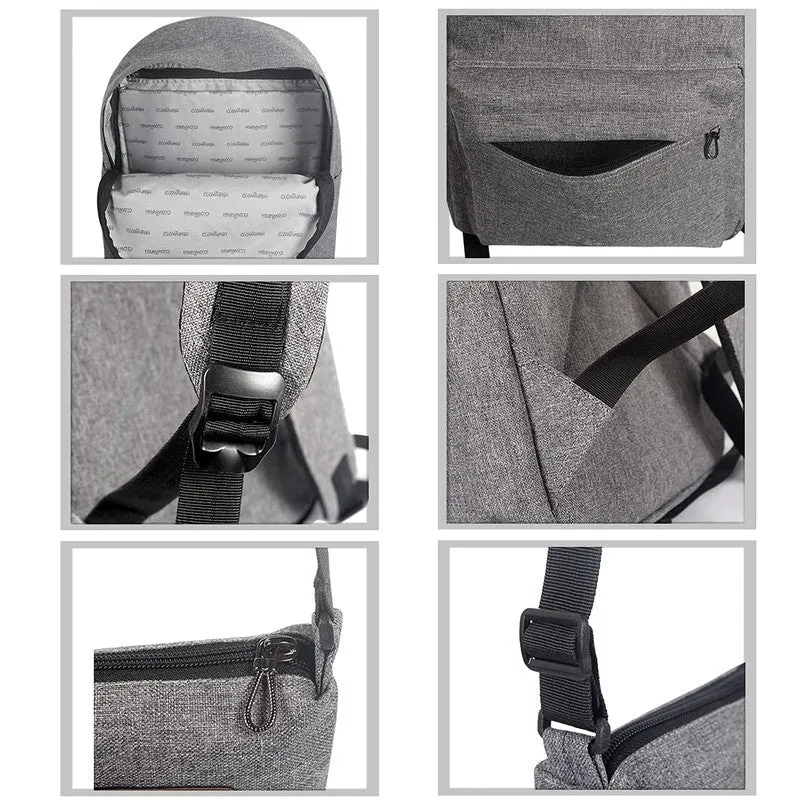 Combo: THE CLOWNFISH Grayson 14-Inch Unisex Travel Laptop Backpack | Includes Mobile Pouch | 21 Litres | Grey