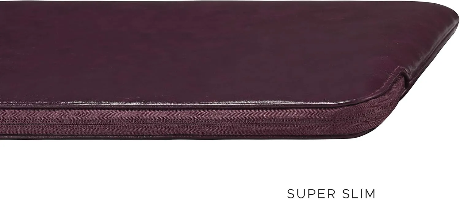 Comfyable Slim Protective Laptop Sleeve 15 Inch 14 Inch, PU Leather Bag Compatible with 15" MacBook Air (Snug Fit) M4 2025 & 14" MacBook Pro M4 (Loose Fit), Computer Case for Mac, Berry Brown