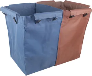 Commercial Cleaning Cart Bag High Strength, Waterproof and Easy to Clean Oxford Fabric, Laundry Hamper Bag Separation Design and Buckle Design