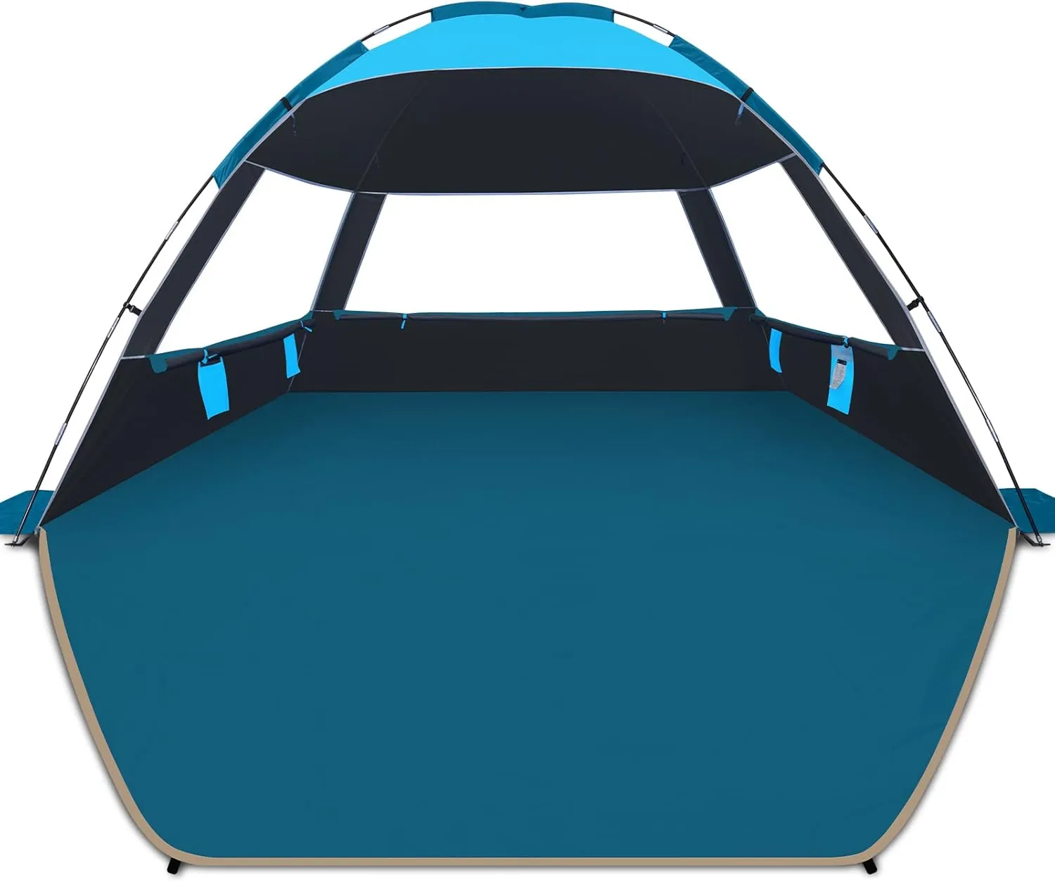 COMMOUDS Beach Tent Sun Shade for 3/4-5/6-7/8-10 Person, UPF 50  Beach Sun Shelter Canopy Tent, Lightweight, Easy Set Up and Carry