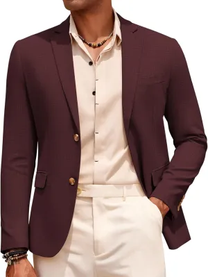 COOFANDY Mens Casual Cotton Linen Blazer Lightweight Linen Sport Coat Two Button Suit Jacket