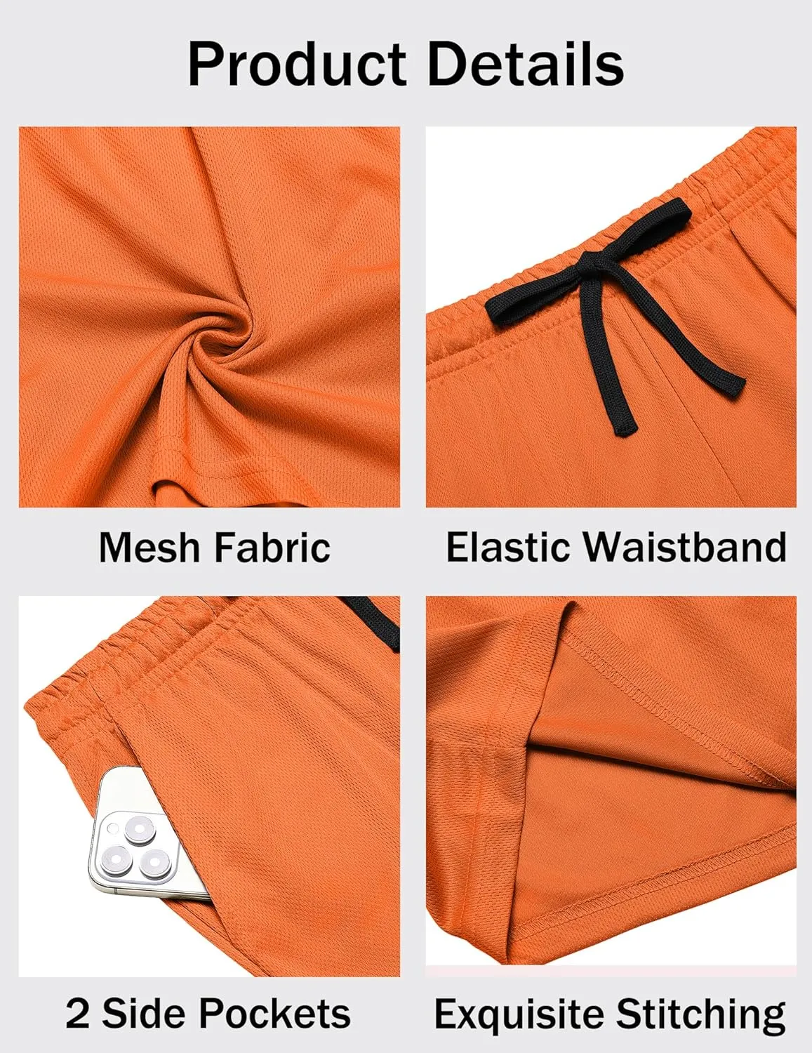COOFANDY Men's Gym Shorts 3 Pack Mesh Athletic Workout Shorts Lightweight Quick Dry Drawstring Shorts with Pockets