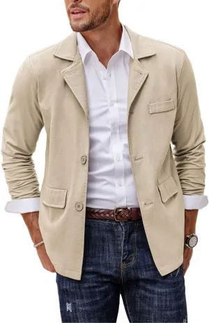 COOFANDY Men's Linen Cotton Casual Suits Blazer Jackets Lightweight Sports Coats