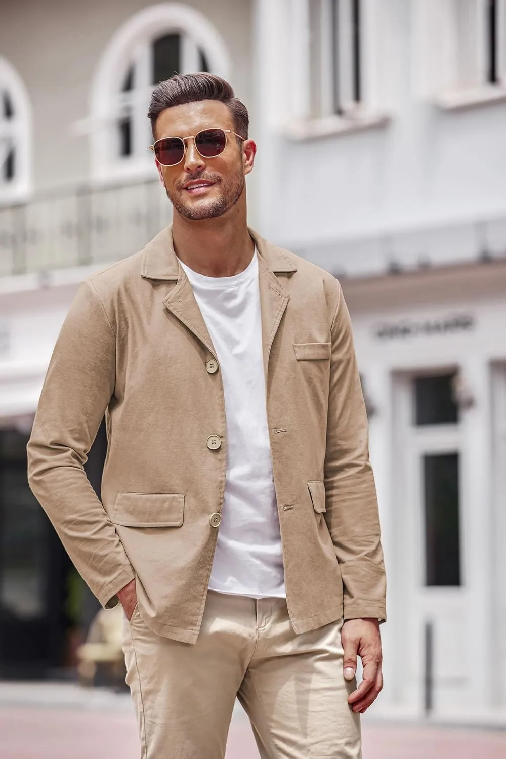 COOFANDY Men's Linen Cotton Casual Suits Blazer Jackets Lightweight Sports Coats