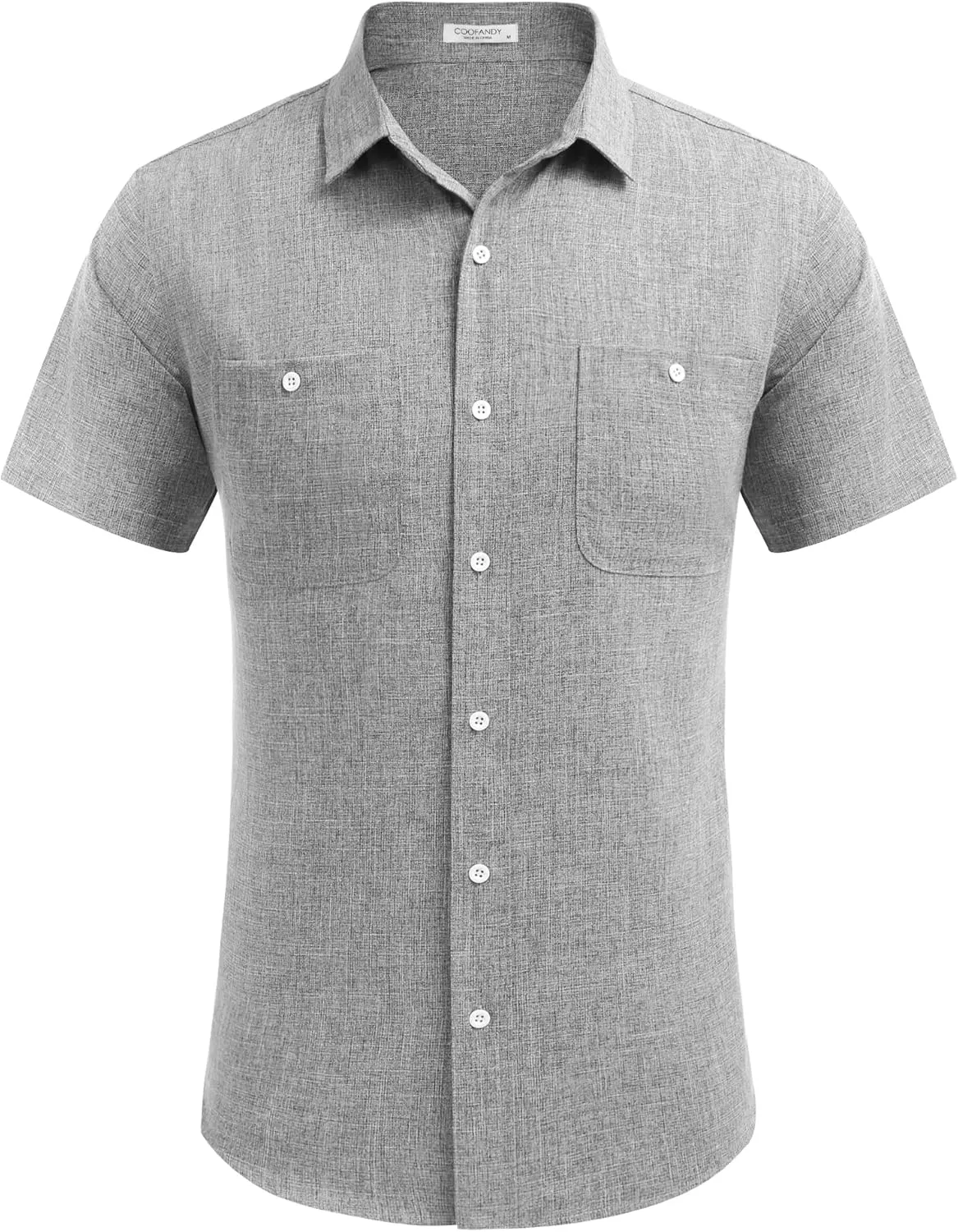 COOFANDY Men's Linen Shirt Beach Summer Short Sleeve Button Down Casual Shirts