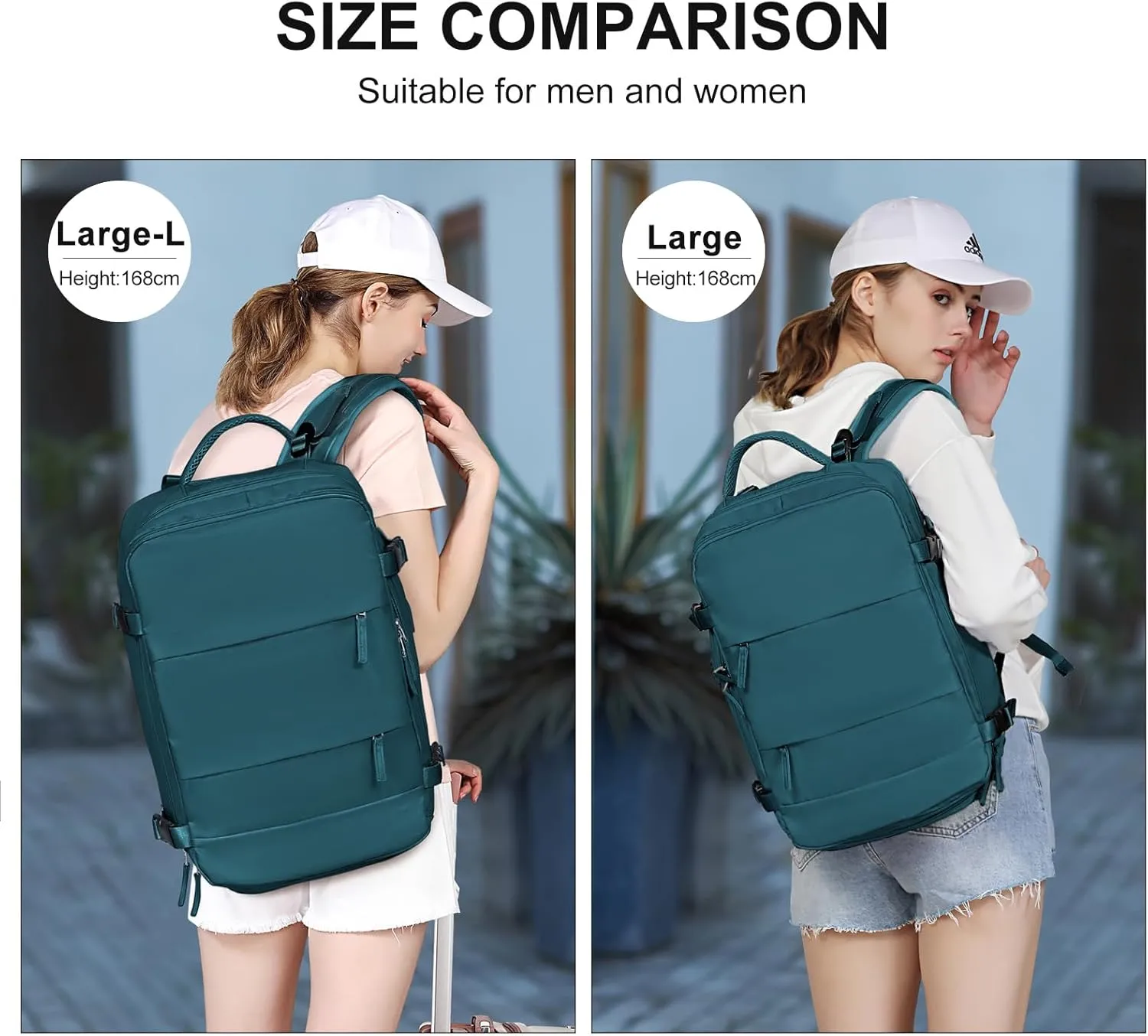 coowoz Large Travel Backpack For Women Men,Carry On Backpack,Hiking Backpack Waterproof Outdoor Sports Rucksack Casual Daypack Travel Essentials(Peacock Blue)
