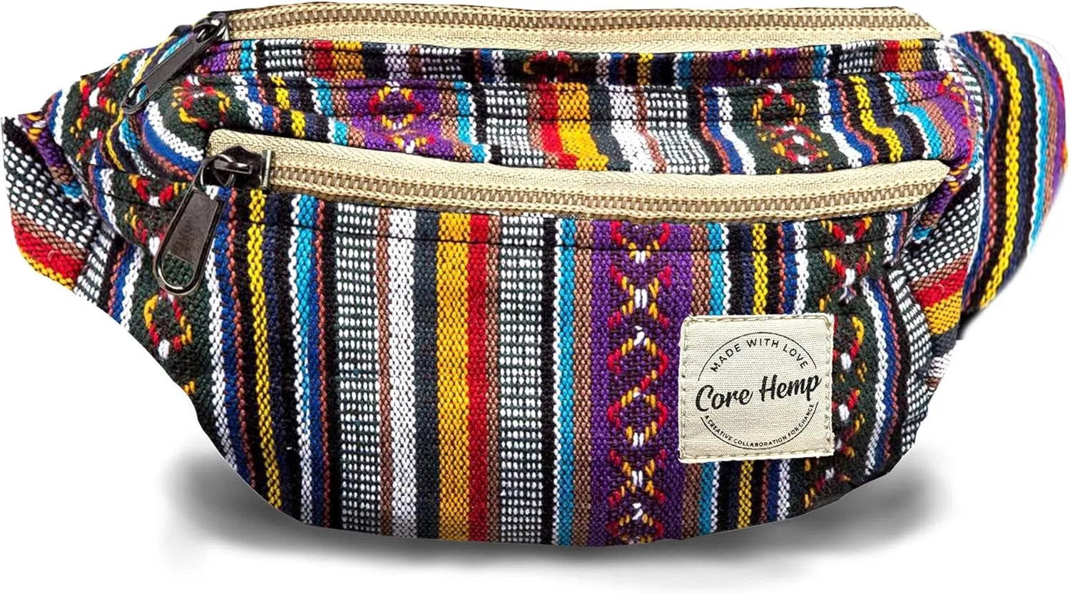 Core Hemp Fanny Pack Waist Hip Bag Handmade From Pure Hemp (OM Boho)