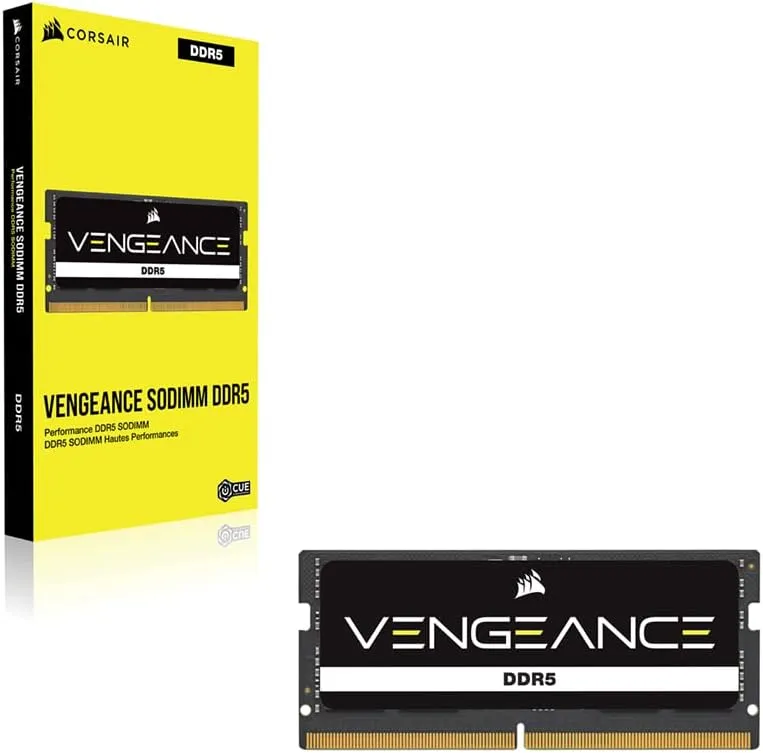 CORSAIR Vengeance SODIMM DDR5 RAM 32GB (1x32GB) 5600MHz CL48 Intel XMP iCUE Compatible Computer Memory - Black (CMSX32GX5M1A5600C48)