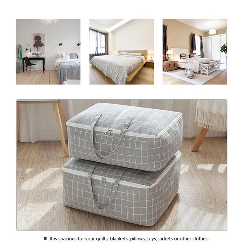 Cotton Linen Fabrics Home Organizer Bag 1PC 4Sizes