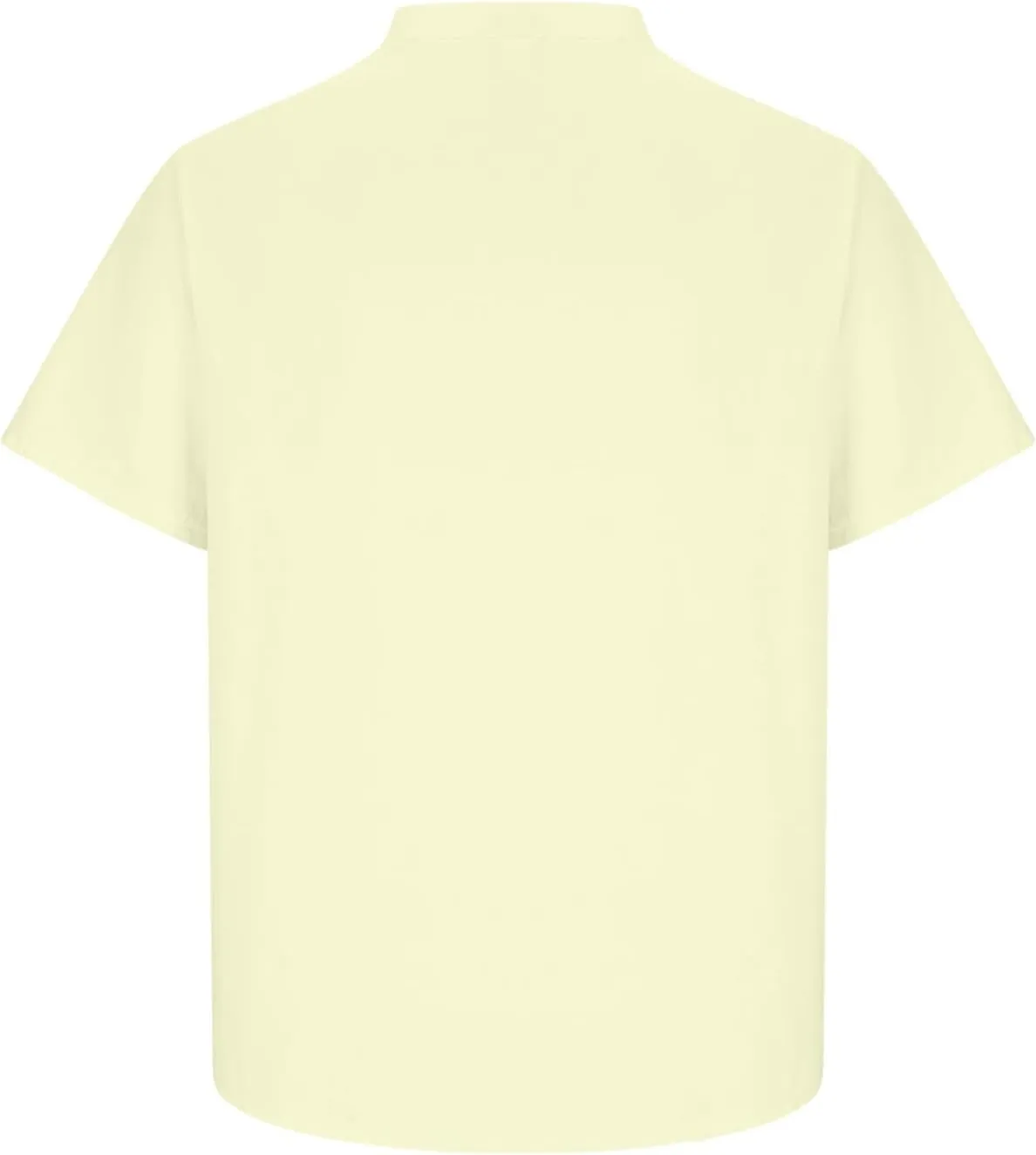 Cotton Tunic Tops for Men Casual Button Round Neck Short Sleeve Tee Shirt Solid Color Regular Fit Lightweight Blouse