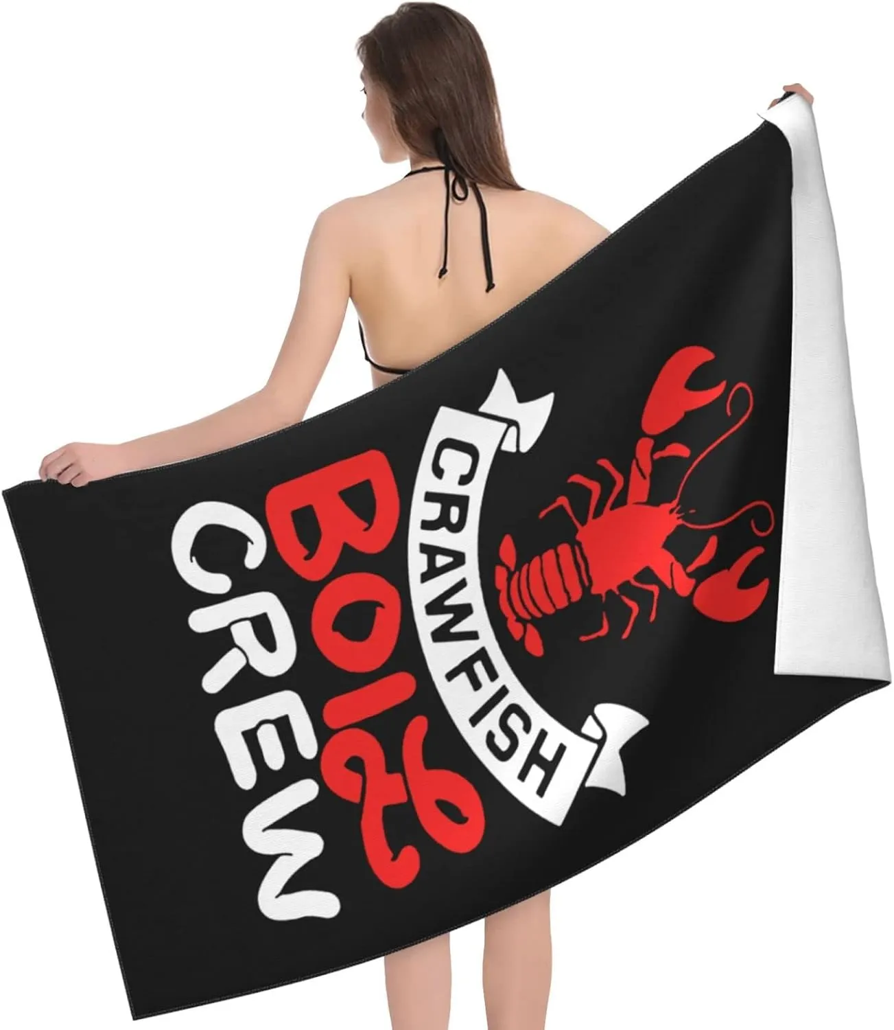Crawfish Boil Crew Beach Towels Vacation Essentials Quick Dry Sand Free Oversized Bath Pool Swim Towel Extra Large Absorbent Bathroom Towels Adult Travel Accessories