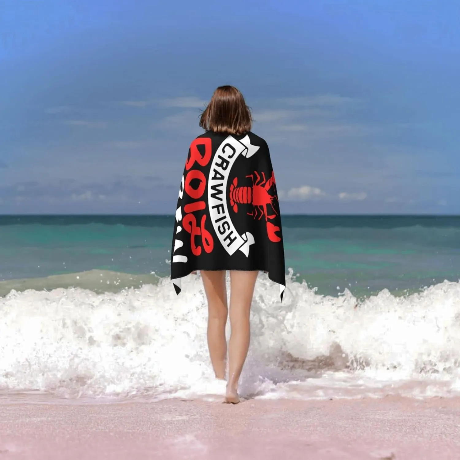 Crawfish Boil Crew Beach Towels Vacation Essentials Quick Dry Sand Free Oversized Bath Pool Swim Towel Extra Large Absorbent Bathroom Towels Adult Travel Accessories
