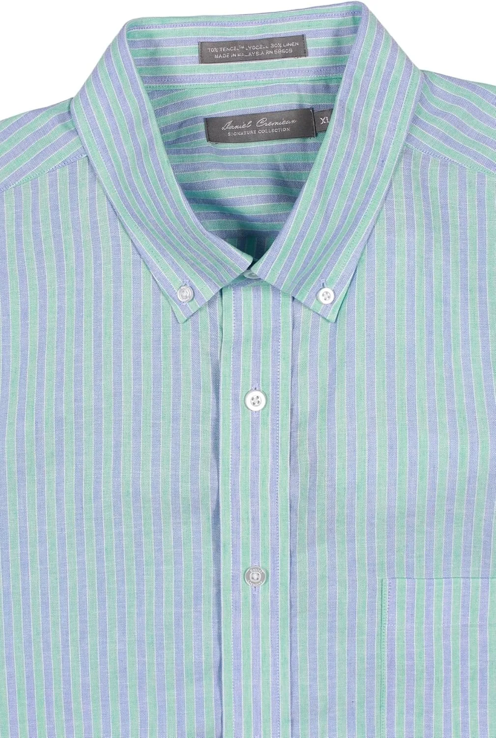 Cremieux Daniel Signature Men's Tencel Lyocell/Linen Blend Short Sleeve Shirt with Pocket