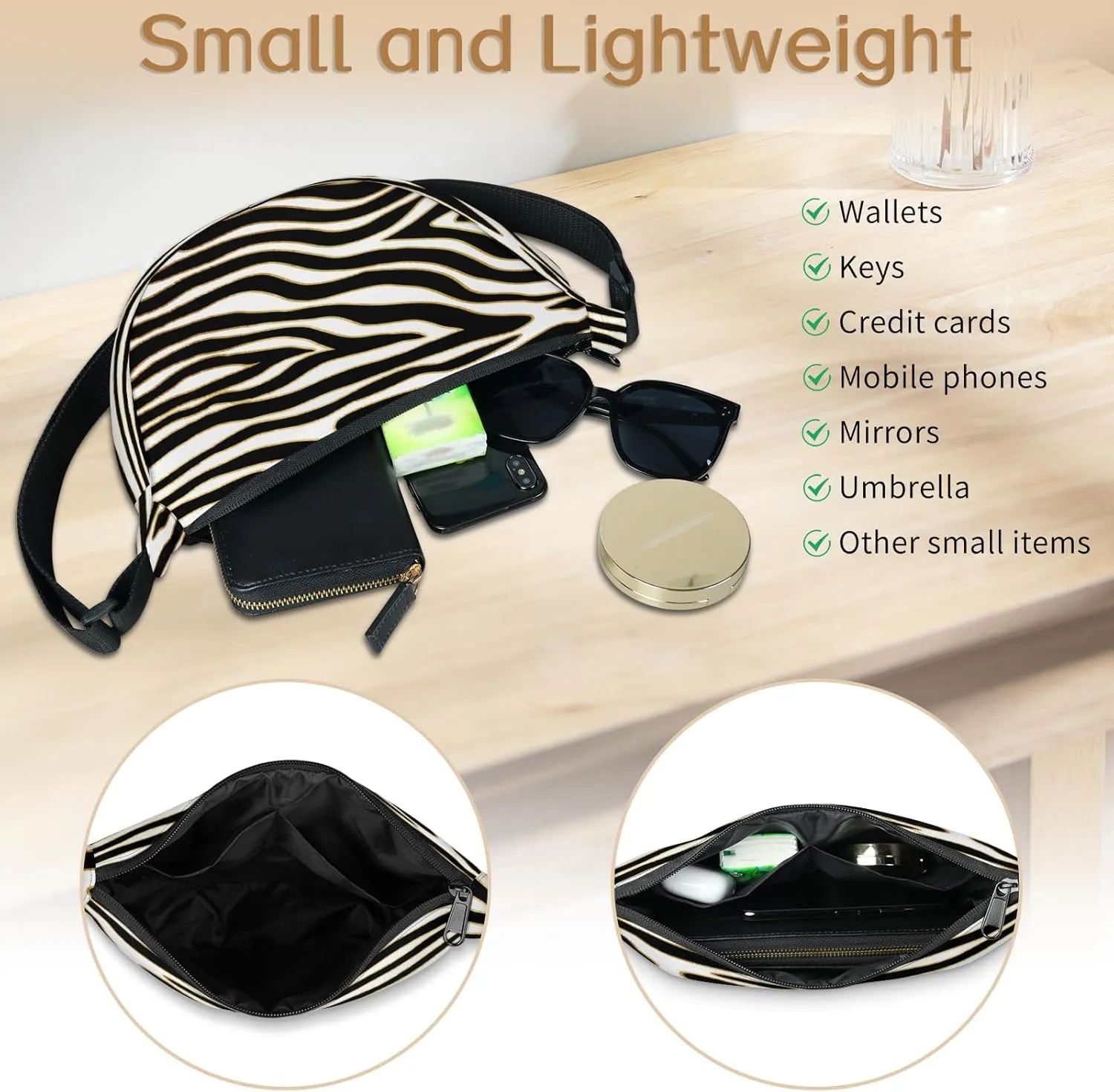 Crossbody Bag for Women Men, Lightweight Small Sling Hobos Dumpling Bag Crescent Purse, Crescent Moon Bag
