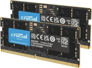 Crucial 64GB DDR5 RAM, 5600MHz (or 5200MHz or 4800MHz) Laptop Memory Kit, SODIMM 262-Pin, Compatible with 13th Gen Intel Core and AMD Ryzen 6000 - CT2K32G56C46S5