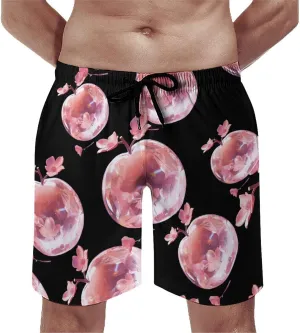 Crystal Apples Men's Swim Trunks Quick Dry Hawaii Board Shorts Bathing Suits Beachwear with Mesh Lining