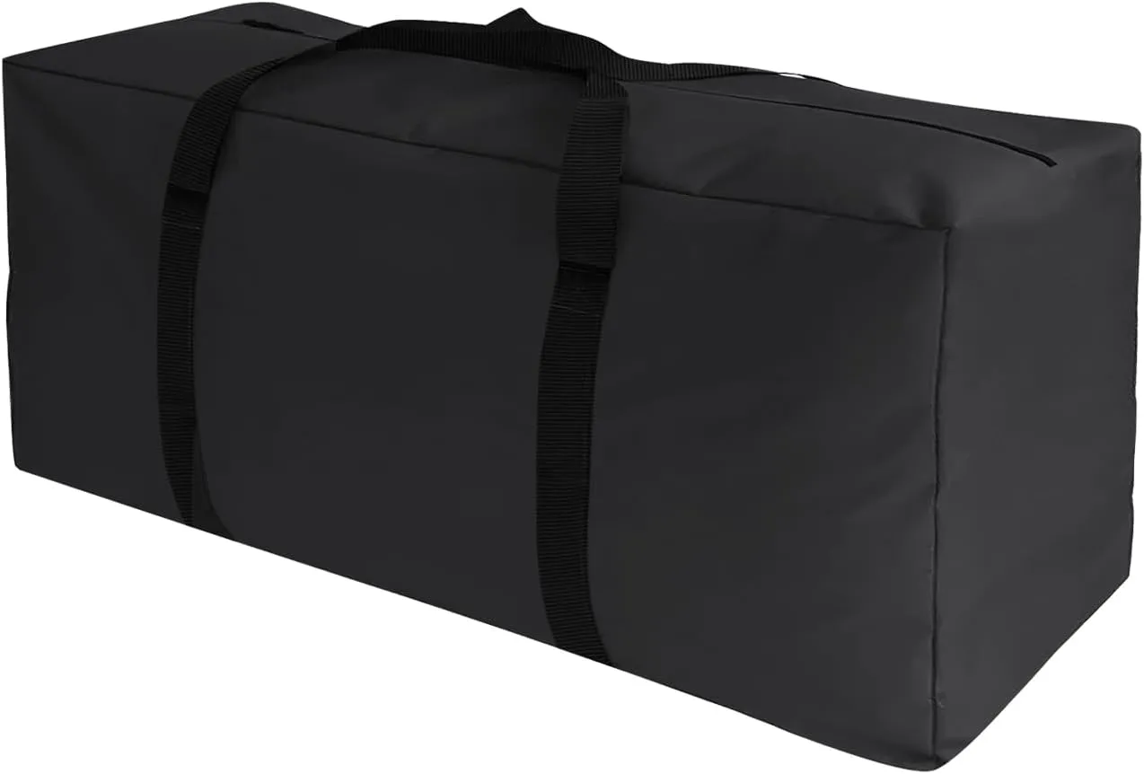 Cushion Storage Bag Garden Waterproof Patio Extra Large Protective Zippered Outdoor Cushions Furniture Oxford Fabric Covers Box 68 x 30 x 20 inch Black