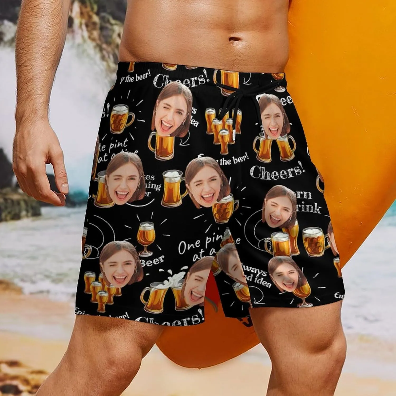 Custom Swim Trunks Men, Beach Essentials, Mens Swimming Trunks Funny