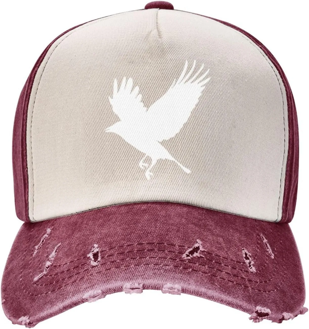 Cute-Crow-Raven-Black-Bird-Animal Unisex Adjustable Washable Denim Cowboy Hat Outdoor Travel Casual Hat Sandwich Hat