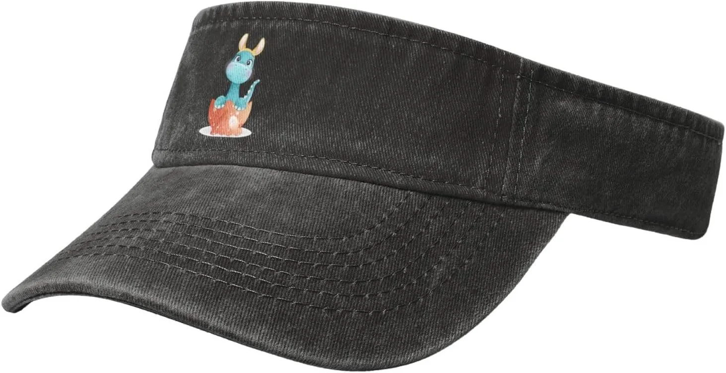 Cute Graffiti Beam Dragon Sun Visor Hats for Women Men Adjustable Sports Sun Hats Cotton Golf Cap