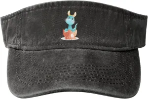 Cute Graffiti Beam Dragon Sun Visor Hats for Women Men Adjustable Sports Sun Hats Cotton Golf Cap