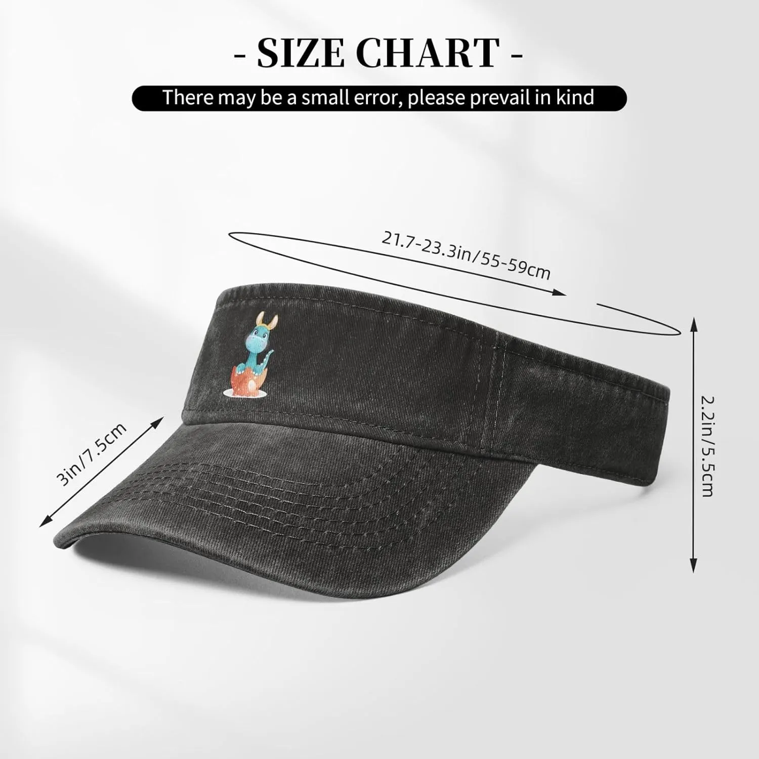 Cute Graffiti Beam Dragon Sun Visor Hats for Women Men Adjustable Sports Sun Hats Cotton Golf Cap
