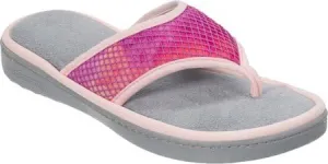 Dearfoams Womens Black Mesh Thong Slippers (X-Large, Sleet)
