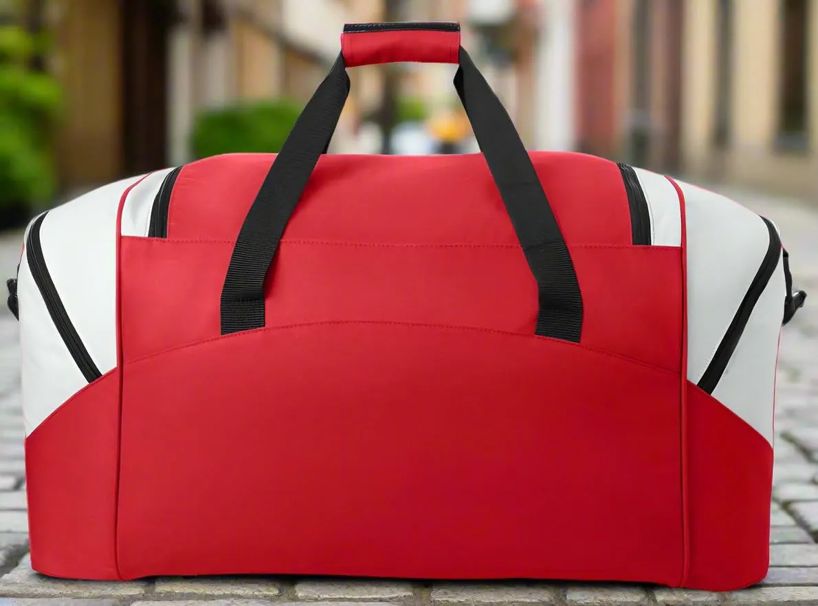 DELUXE University of Georgia Suitcase Duffel Bag or LARGE Georgia Bulldogs Gym Bag Gear Duffle (Red)