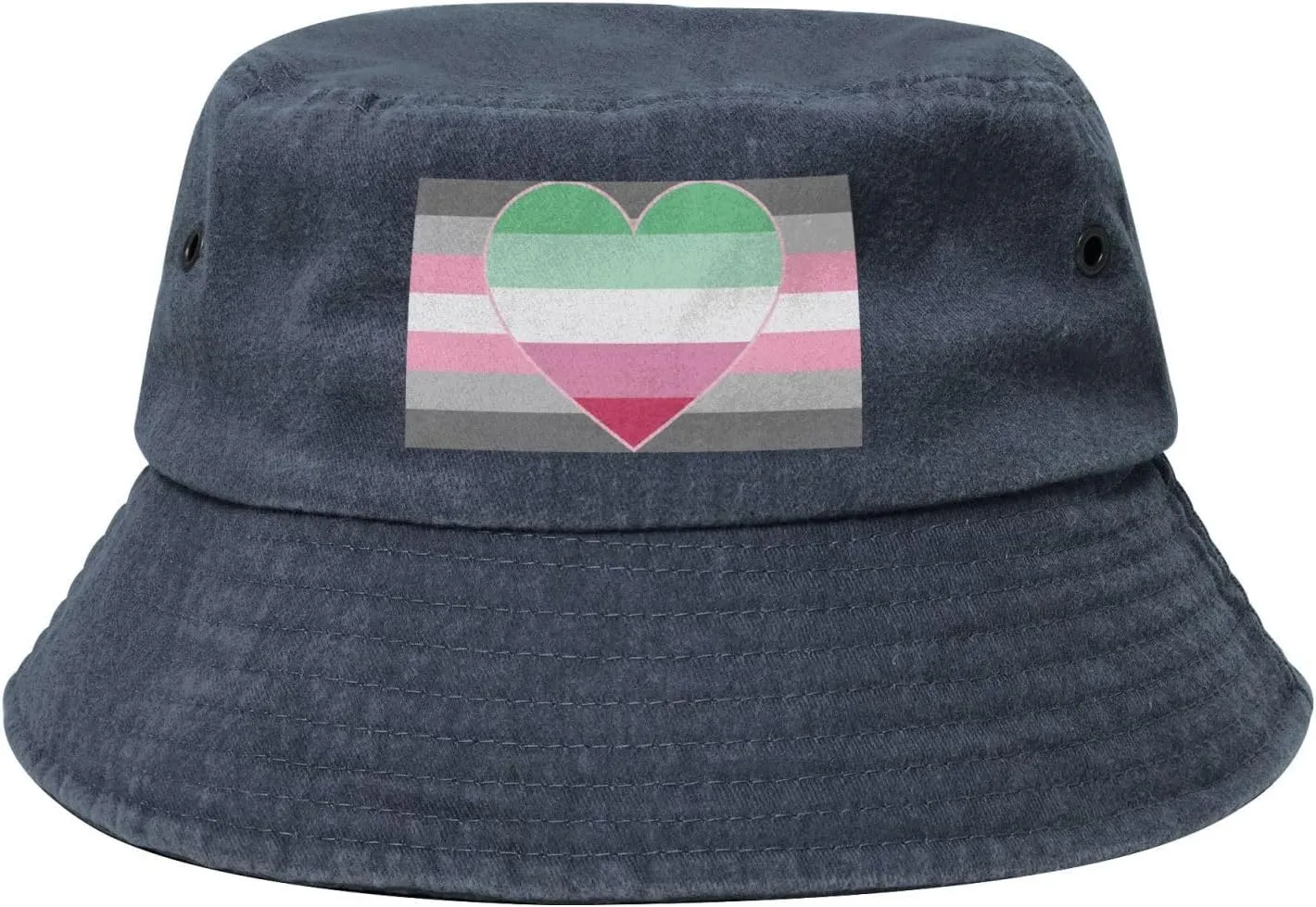 Demigirl Abro-Pride Flag LGBTQ Fashion Cowboy Denim Fisherman Hat Outdoor Fishing Cap Sun