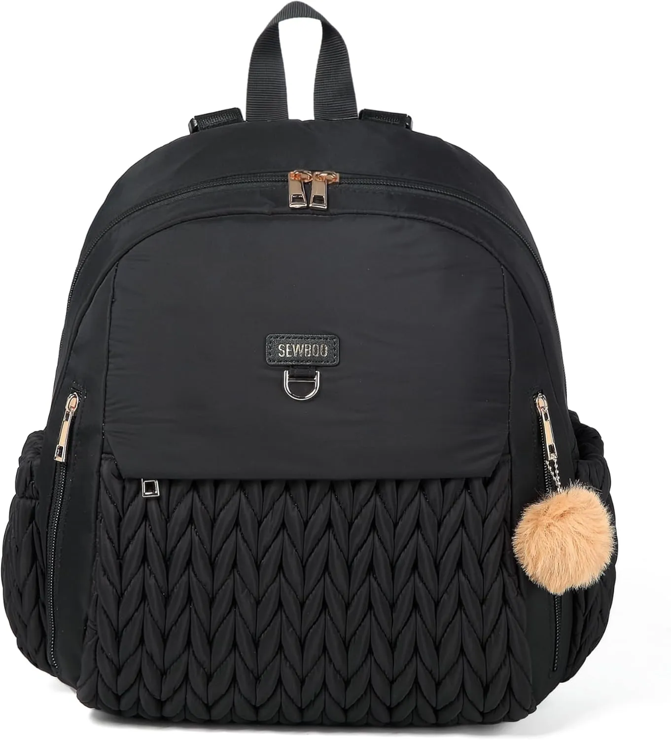 Diaper Bag,Newborn Baby Backpack,Waterproof and Stylish Travel Back Pack with Changing Pad for Women and Girls (Black)