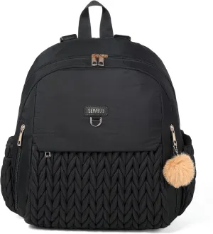 Diaper Bag,Newborn Baby Backpack,Waterproof and Stylish Travel Back Pack with Changing Pad for Women and Girls (Black)