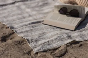 Didelis lininis paplūdimio rankšluostis, paplūdimio pledas