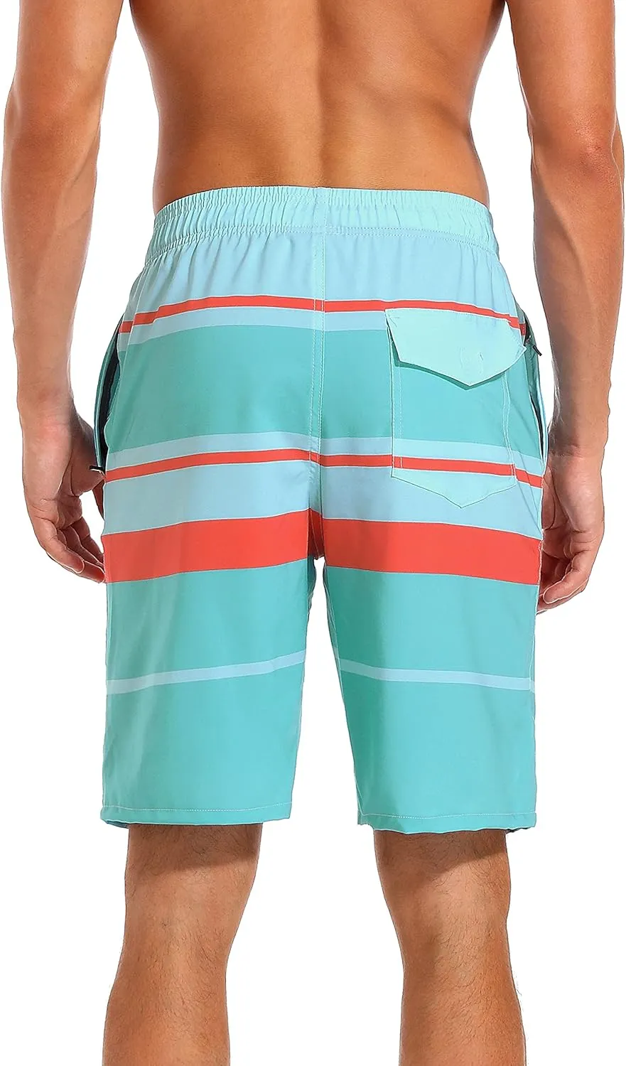 difficort Mens Swim Trunks with Compression Liner Quick Dry Bathing Suits Shorts with Zipper Pockets