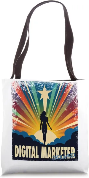 Digital Marketer Funny Female Hero Job Women Tote Bag