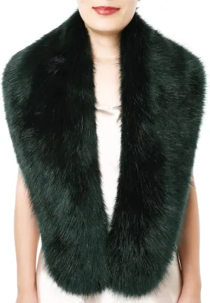 Dikoaina Extra Large Women's Faux Fur Collar for Winter Coat