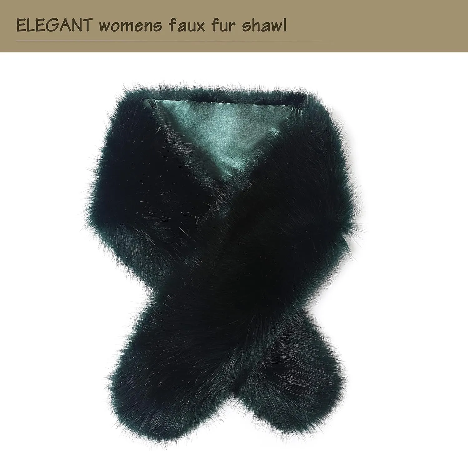 Dikoaina Extra Large Women's Faux Fur Collar for Winter Coat