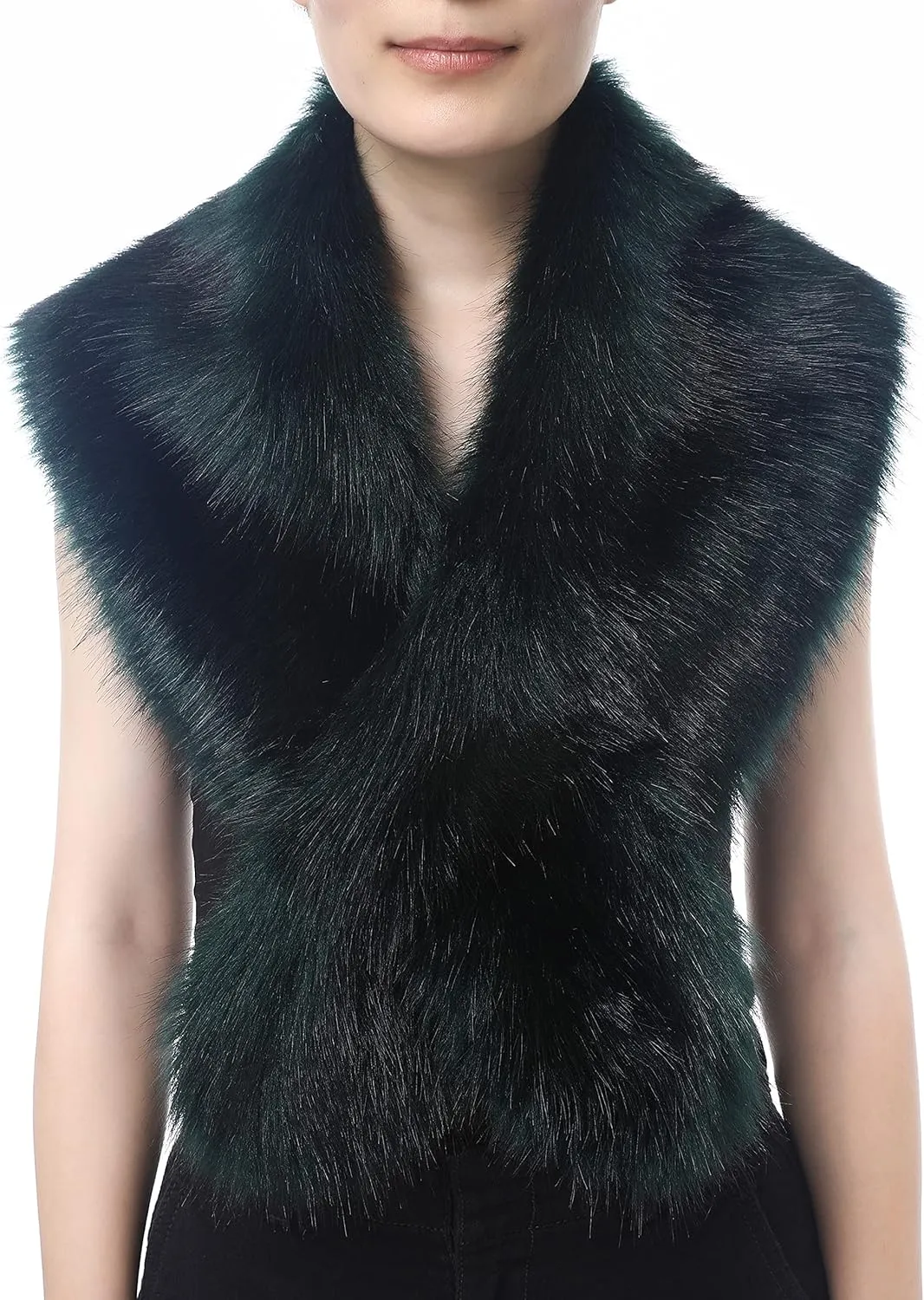 Dikoaina Extra Large Women's Faux Fur Collar for Winter Coat