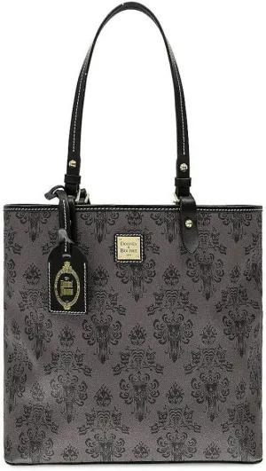 Disney Parks Haunted Mansion Wallpaper Silhouette Dooney and Bourke Large Tote Handbag